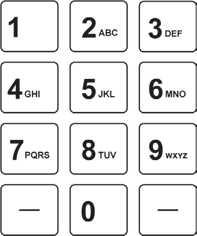 Teclado numérico de celular com grupos de letras associados às teclas.
Mapeamento do teclado: 2 corresponde a ABC; 3 a DEF; 4 a GHI; 5 a JKL; 6 a MNO; 7 a PQRS; 8 a TUV; e 9 a WXYZ.
