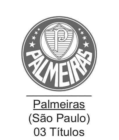 Quadro do Palmeiras, com brasão, nome, estado e quantidade de títulos.