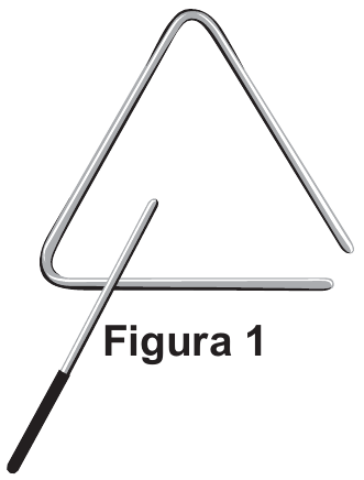 Figura 1: instrumento triângulo com abertura e haste.