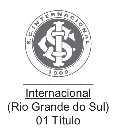 Quadro do Internacional, com brasão, nome, estado e quantidade de títulos.
