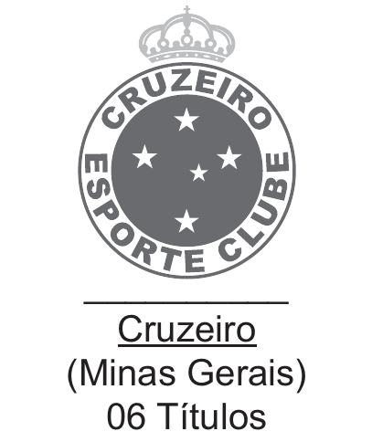 Quadro do Cruzeiro, com brasão, nome, estado e quantidade de títulos.