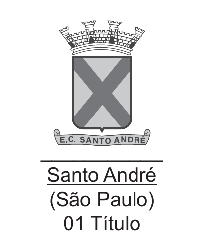 Quadro do Santo André, com brasão, nome, estado e quantidade de títulos.