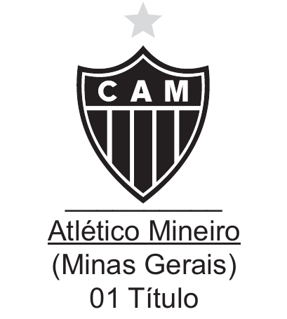 Quadro do Atlético Mineiro, com brasão, nome, estado e quantidade de títulos.