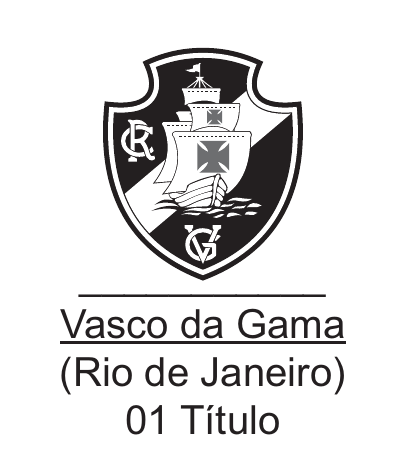 Quadro do Vasco da Gama, com brasão, nome, estado e quantidade de títulos.